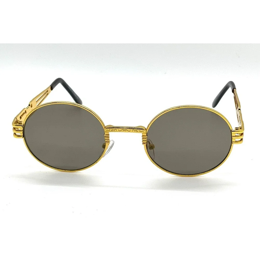 Gold Round Sunglasses‎ Vintage Style Men's Fashion Designer Rapper Cholo Migos
